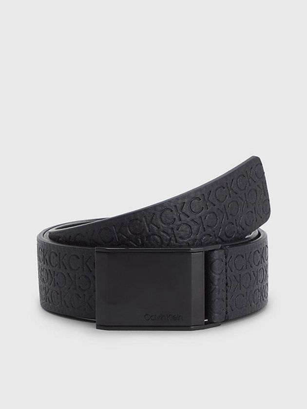 Calvin Klein USA Leather Logo Mens Belt Black 6945073-GW